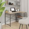 vidaXL Computer Desk Black and Oak 110x72x70 cm Engineered Wood