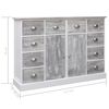 vidaXL Sideboard with 10 Drawers Grey 113x30x79 cm Wood