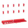 vidaXL 136 Piece Storage Bin Kit with Wall Panels Red and Black