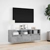 vidaXL TV Wall Cabinet with LED Lights Concrete Grey 130x31x45 cm