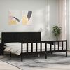 vidaXL Bed Frame without Mattress Black 200x200 cm Solid Wood Pine