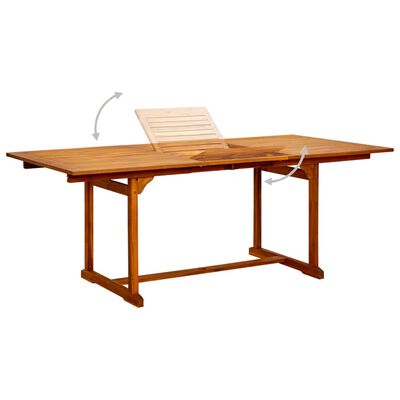 vidaXL Garden Dining Table (150-200)x100x75 cm Solid Acacia Wood