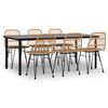 vidaXL 7 Piece Garden Dining Set Poly Rattan