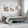 vidaXL Metal Bed Frame without Mattress with Headboard White 193x203cm