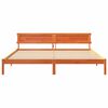 vidaXL Bed Frame with Headboard Wax Brown 180 x 200 cm Solid Pine Wood