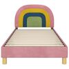 vidaXL Children's Bed Frame with Headboard Pink 80 x 200 cm Velvet