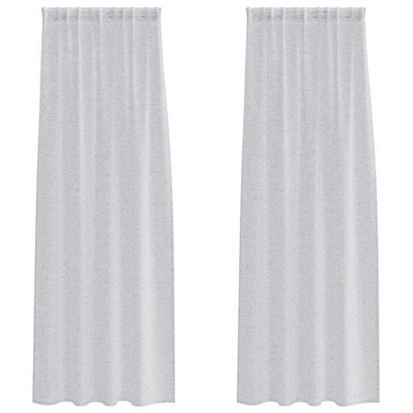 vidaXL Voile Curtain 2 pcs Light Grey 225 x 140 cm Polyester