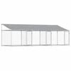 vidaXL Dog Cage with Roof and Doors Grey 6x2x2 m Galvanised Steel