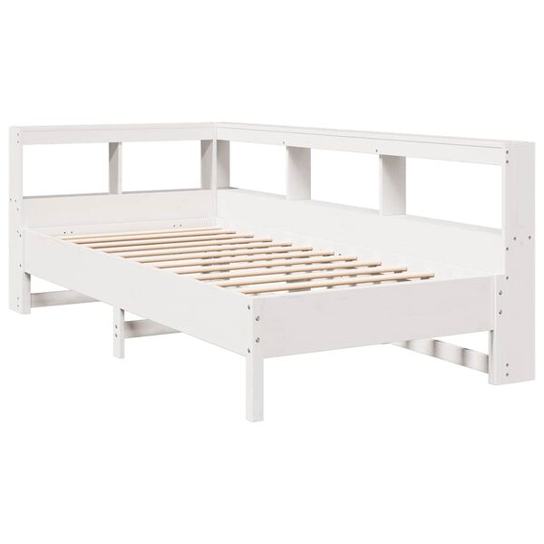 vidaXL Bookcase Bed without Mattress White 90x200 cm Solid Wood Pine