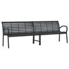 vidaXL Twin Garden Bench Black 231 cm Steel and WPC