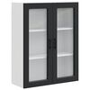 vidaXL Wall Glass Cabinet PORTO Black 80 x 31 x 100 cm Engineered Wood