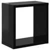 vidaXL Wall Cube Shelves 4 pcs High Gloss Black 26x15x26 cm