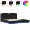 vidaXL Bed Frame with LED without Mattress Black 180x200 cm Super King