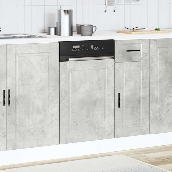 vidaXL Dishwasher Panel Porto Concrete Grey 45x1,5x67 cm Engineered Wood