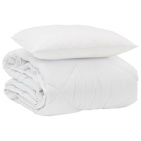 vidaXL Summer Duvet with Pillow 2 pcs White Microfiber