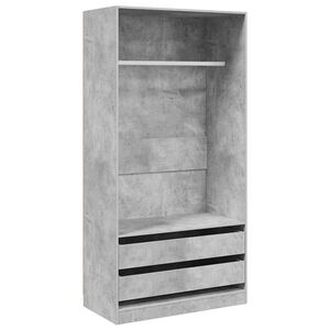 vidaXL Wardrobe | Concrete Grey | Engineered Wood | Compact | Wardrobe