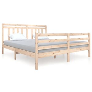 vidaXL Bed Frame without Mattress Super King Solid Wood