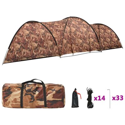 vidaXL Camping Igloo Tent 650x240x190 cm 8 Person Camouflage