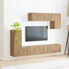 vidaXL TV Cabinet Set Wall-mounted 5 pcs Black Engineered Wood