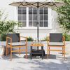 vidaXL Garden Chairs with Cushions 2 pcs Black Poly Rattan&Solid Wood