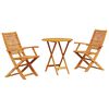 vidaXL Folding Bistro Set 3 pcs Brown Solid Acacia Wood
