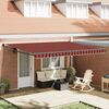 vidaXL Retractable Awning Orange and Brown 4.5x3 m Fabric and Aluminium