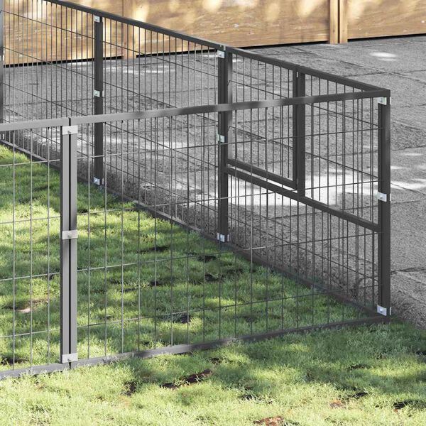 vidaXL Dog Kennel Silver 60 m&sup2; Steel