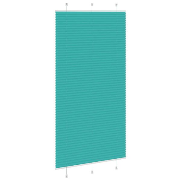 vidaXL Pleated Blind Petrol Green 105x200 cm Fabric Width 104.4 cm Polyester