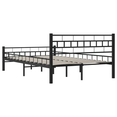 vidaXL Bed Frame Black Steel 140x200 cm