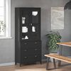 vidaXL Highboard VIKEN Black 80x40x190 cm Solid Wood Pine
