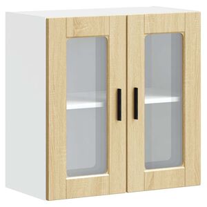 vidaXL Kitchen Wall Cabinet with Glass Door Porto Sonoma Oak