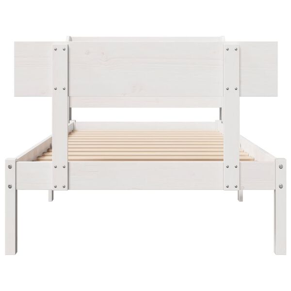 vidaXL Bed Frame without Mattress White 90x200 cm Solid Wood Pine