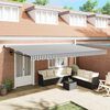 vidaXL Retractable Awning Anthracite and White 5x3 m Fabric&Aluminium