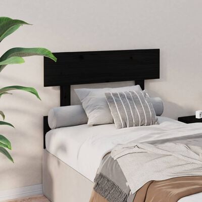 vidaXL Bed Headboard Black 103.5x3x81 cm Solid Wood Pine