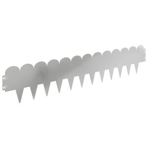 vidaXL Lawn Edging 10 pcs 103 x 20 cm Steel Silver