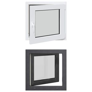 vidaXL Tilt & Turn Basement Window RISOR 50 x 50 cm PVC and Glass