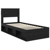 vidaXL Bed Frame with Headboard Black 90 x 190 cm Solid Pine Wood