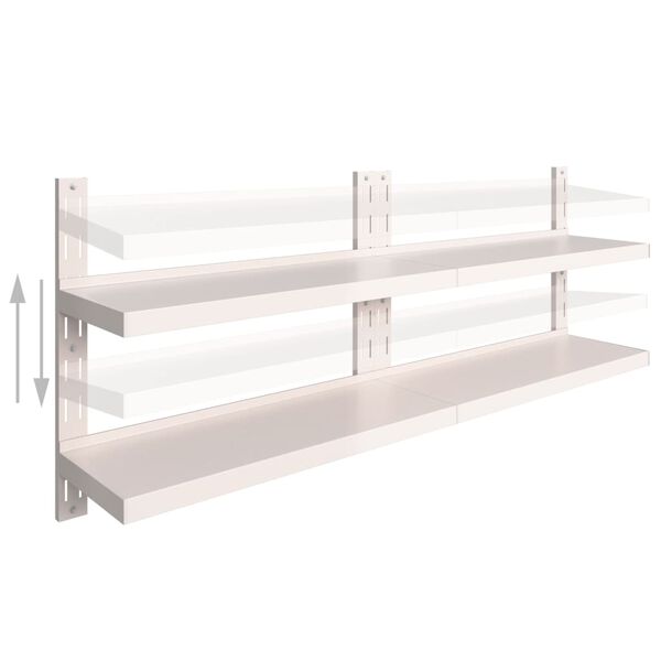 vidaXL 2-Tier Floating Wall Shelves 2 pcs Stainless Steel 200x30 cm