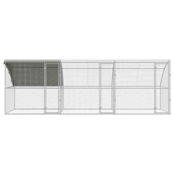 vidaXL Chicken Cage 3 pcs Silver 600 x 200 x 200 cm Steel and PE