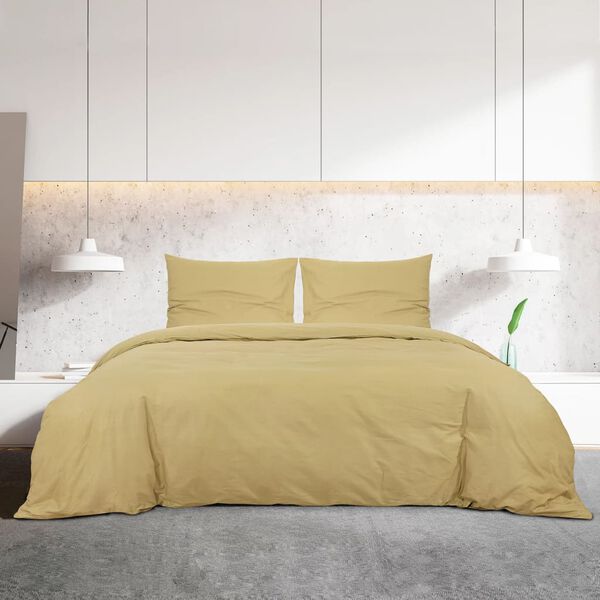 vidaXL Duvet Cover Set Taupe 140x200 cm Light-weight Microfiber