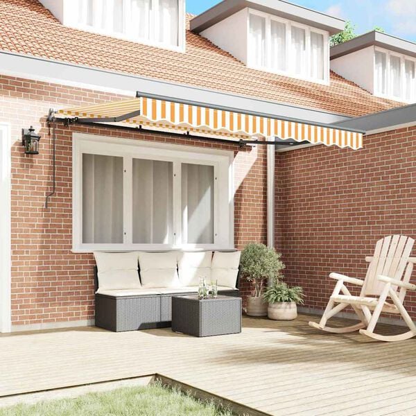 vidaXL Retractable Awning Manual Yellow 300 x 200 cm Fabric
