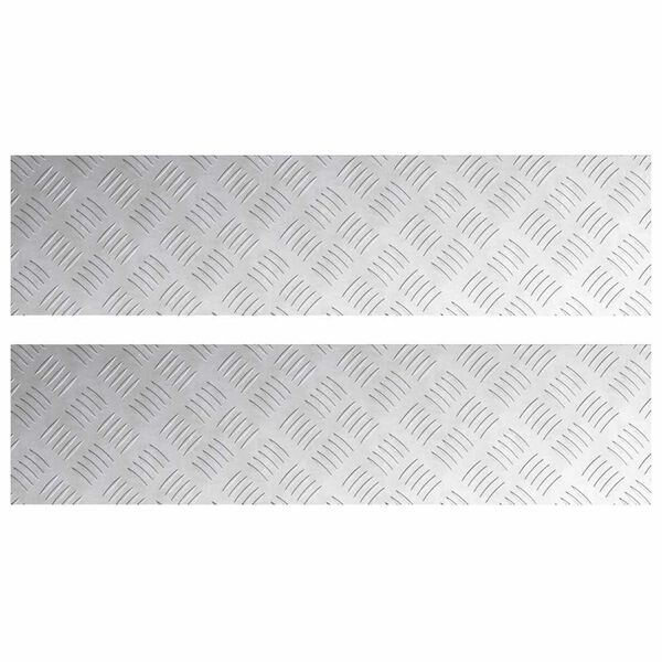 vidaXL Stair Tread Rectangular 2 pcs Silver 80 x 20 cm Aluminium
