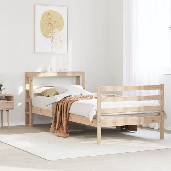 vidaXL Bed Frame without Mattress 100x200 cm Solid Wood Pine