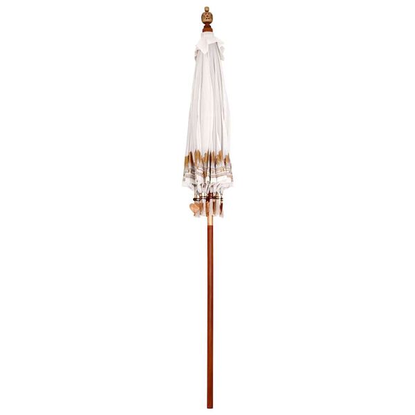 vidaXL Balinese Parasol Cream 190 x 190 x 260 cm Cotton and Wood