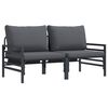 vidaXL Outdoor Furniture with Cushion with Pillow Anthracite Steel