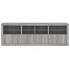 vidaXL Sideboard with LED Lights Grey Sonoma 202x37x67 cm