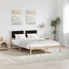vidaXL Bed Frame with Headboard Black 140 x 200 cm Solid Pine Wood