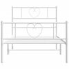 vidaXL Metal Bed Frame without Mattress with Footboard White 75x190cm