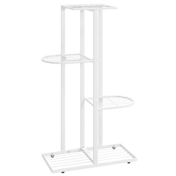 vidaXL 4-Floor Flower Stand 43x22x76 cm White Metal