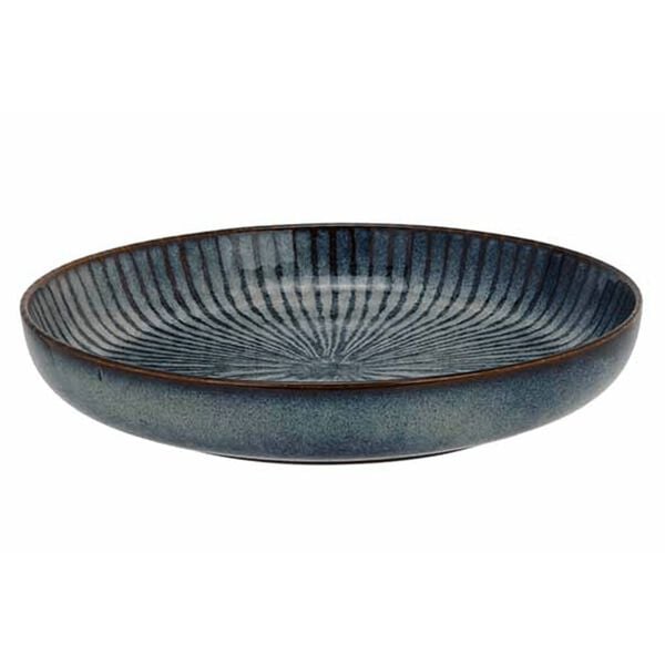 Cosy & Trendy Deep Plate with Stripes Pattern Atlantis 4 pcs &Oslash;24 cm Blue